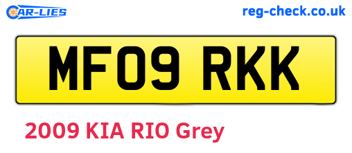 MF09RKK are the vehicle registration plates.
