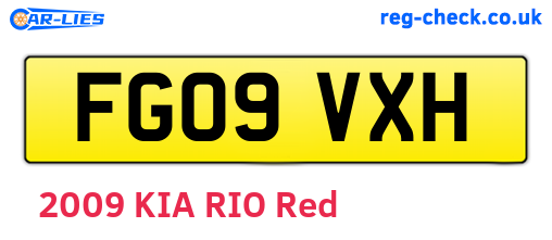 FG09VXH are the vehicle registration plates.