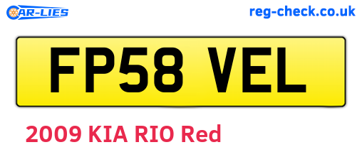FP58VEL are the vehicle registration plates.