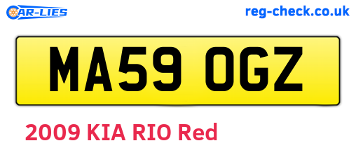 MA59OGZ are the vehicle registration plates.