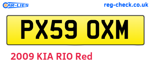 PX59OXM are the vehicle registration plates.