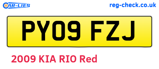 PY09FZJ are the vehicle registration plates.