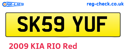 SK59YUF are the vehicle registration plates.