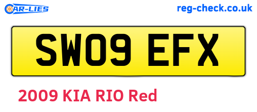 SW09EFX are the vehicle registration plates.