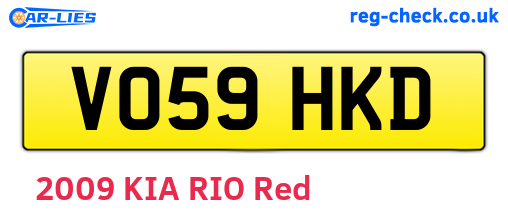 VO59HKD are the vehicle registration plates.