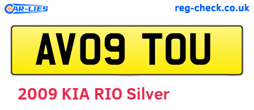 AV09TOU are the vehicle registration plates.