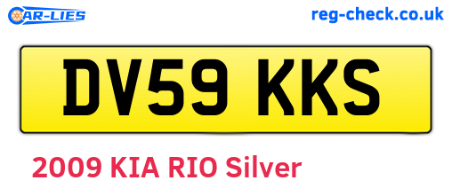 DV59KKS are the vehicle registration plates.
