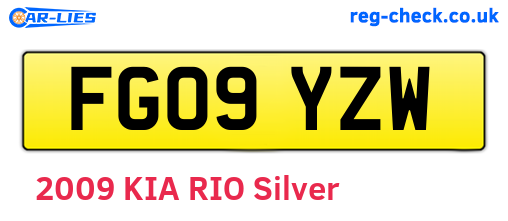 FG09YZW are the vehicle registration plates.