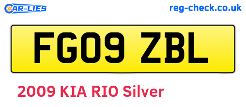 FG09ZBL are the vehicle registration plates.