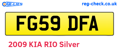 FG59DFA are the vehicle registration plates.