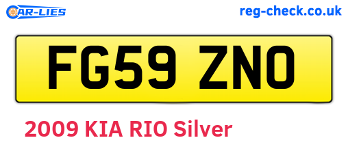 FG59ZNO are the vehicle registration plates.