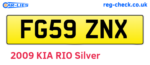 FG59ZNX are the vehicle registration plates.