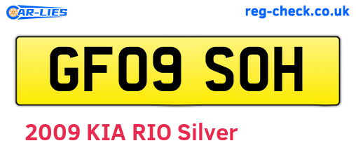 GF09SOH are the vehicle registration plates.