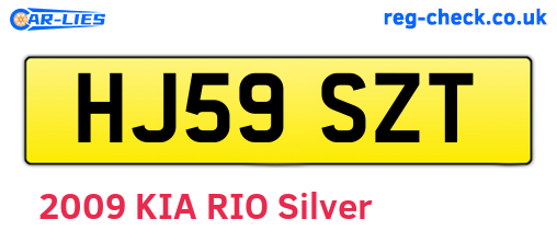 HJ59SZT are the vehicle registration plates.