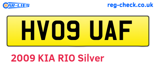 HV09UAF are the vehicle registration plates.