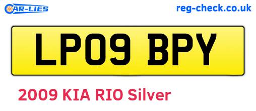 LP09BPY are the vehicle registration plates.