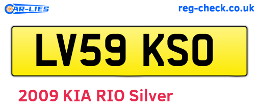 LV59KSO are the vehicle registration plates.