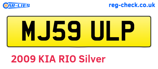 MJ59ULP are the vehicle registration plates.