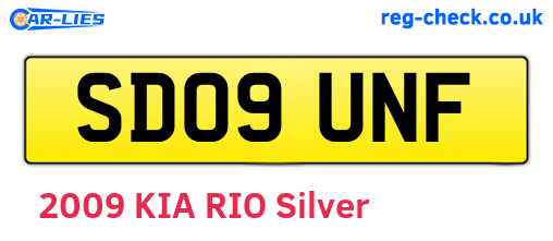 SD09UNF are the vehicle registration plates.