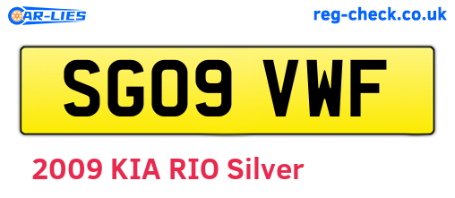 SG09VWF are the vehicle registration plates.