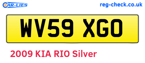WV59XGO are the vehicle registration plates.