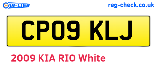 CP09KLJ are the vehicle registration plates.