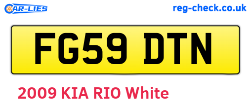 FG59DTN are the vehicle registration plates.
