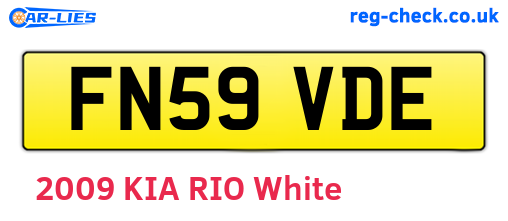 FN59VDE are the vehicle registration plates.