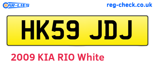 HK59JDJ are the vehicle registration plates.