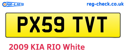 PX59TVT are the vehicle registration plates.