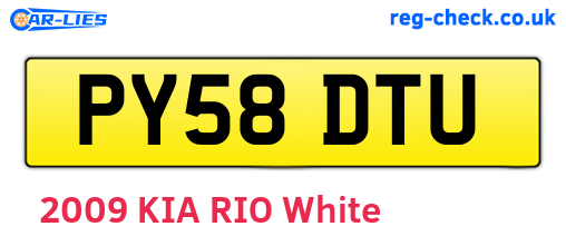 PY58DTU are the vehicle registration plates.