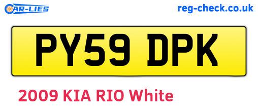 PY59DPK are the vehicle registration plates.
