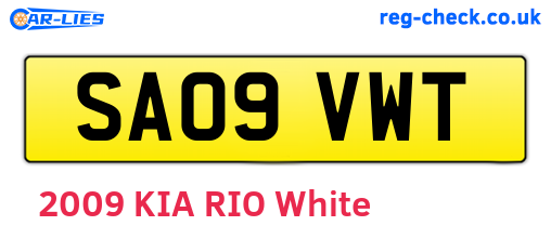 SA09VWT are the vehicle registration plates.