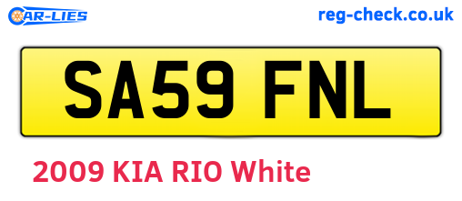 SA59FNL are the vehicle registration plates.