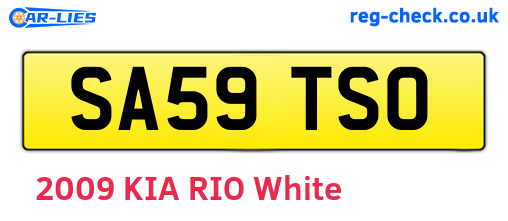 SA59TSO are the vehicle registration plates.