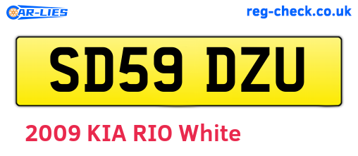 SD59DZU are the vehicle registration plates.