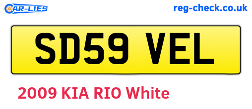 SD59VEL are the vehicle registration plates.