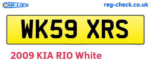 WK59XRS are the vehicle registration plates.