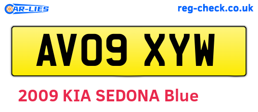 AV09XYW are the vehicle registration plates.