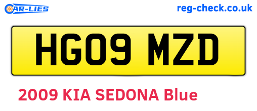 HG09MZD are the vehicle registration plates.