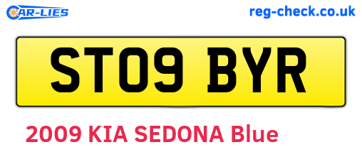 ST09BYR are the vehicle registration plates.