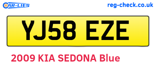 YJ58EZE are the vehicle registration plates.