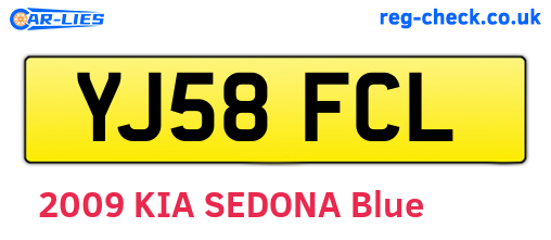 YJ58FCL are the vehicle registration plates.