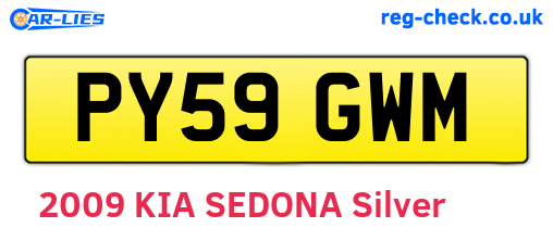 PY59GWM are the vehicle registration plates.