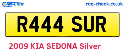 R444SUR are the vehicle registration plates.