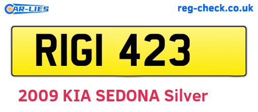 RIG1423 are the vehicle registration plates.