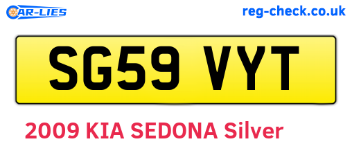 SG59VYT are the vehicle registration plates.