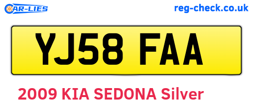 YJ58FAA are the vehicle registration plates.