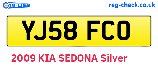 YJ58FCO are the vehicle registration plates.