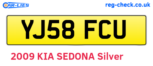 YJ58FCU are the vehicle registration plates.